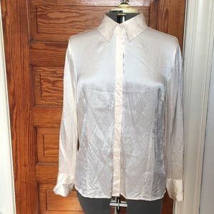 100% Silk Cream Blouse